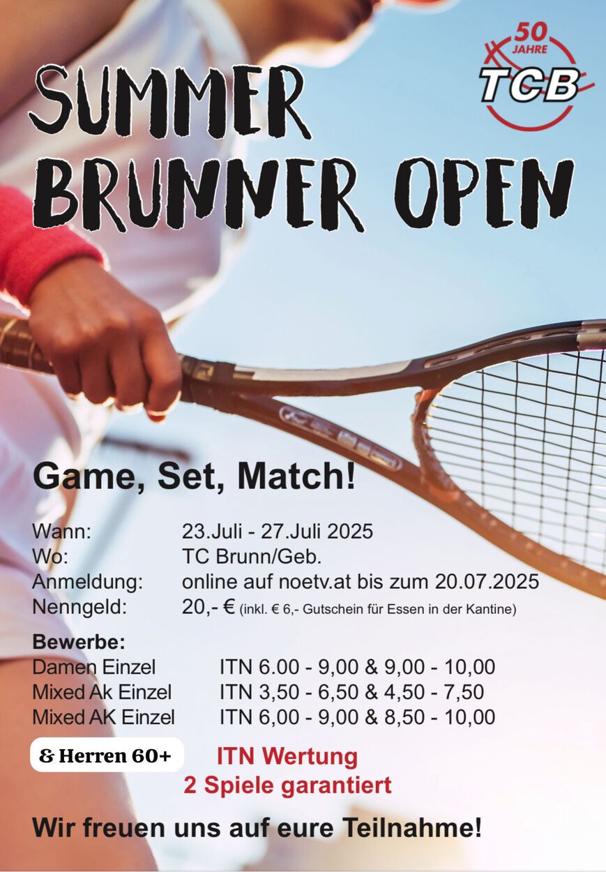 ITN SUMMER  BRUNNER OPEN  23. bis 27. Juli 2025
